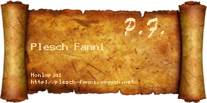 Plesch Fanni névjegykártya